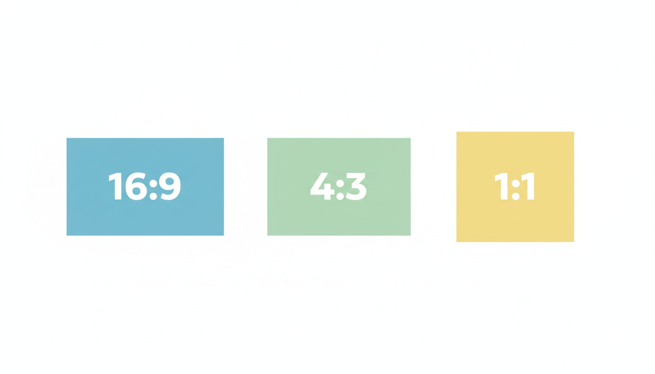 Different aspect ratios comparison showing 16:9, 4:3, and 1:1 formats